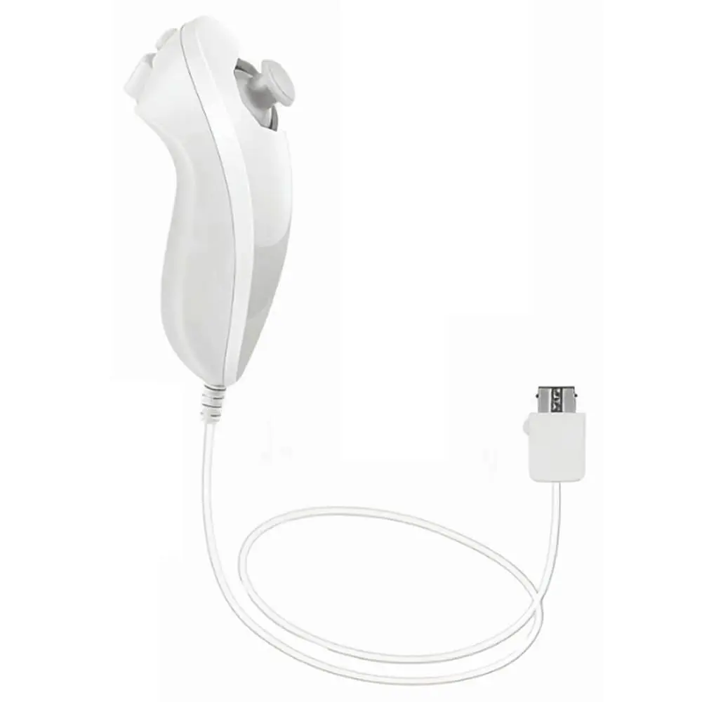 Wii Nunchuck Controller, 1 Packs Nunchuck Joystick Compatible with Wii Wii U console(White)
