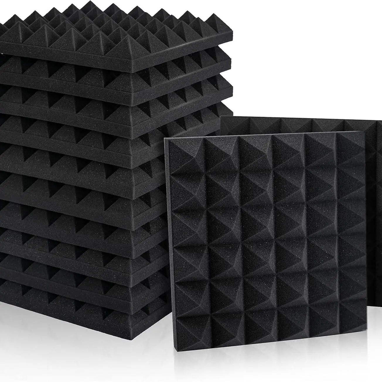 New 12-piece sound-absorbing panels, 11.81 inches x 11.81 inches sound insulation foam panels, studio wedge-shaped tiles, wedge-shaped sound-absorbing panels for sound insulation.