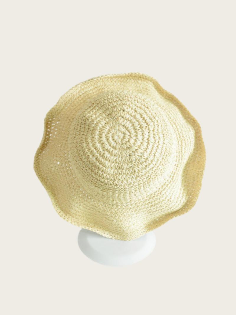 Women's Solid Color Straw Hat, Casual Outdoor Sun Protection Hat for Women & Girls, Fashion Accessories for Traveling & Beach Vacation