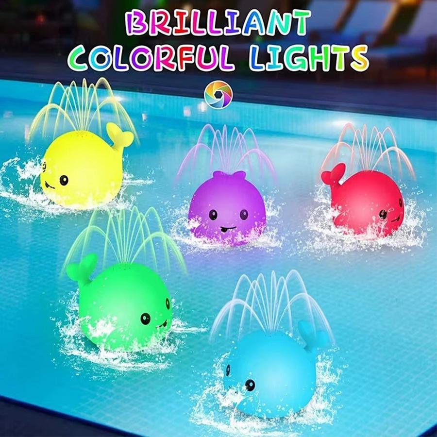 [Upgraded] Viral Whale Bath Toy Sprinkler with RGB Lights| USB Rechargeable Sensory Water Toy for Toddlers & Kids| Automatic Color Changing Fountain| Perfect Birthday & Christmas Gift for Ages 3+| Level Up Bath Time Fun