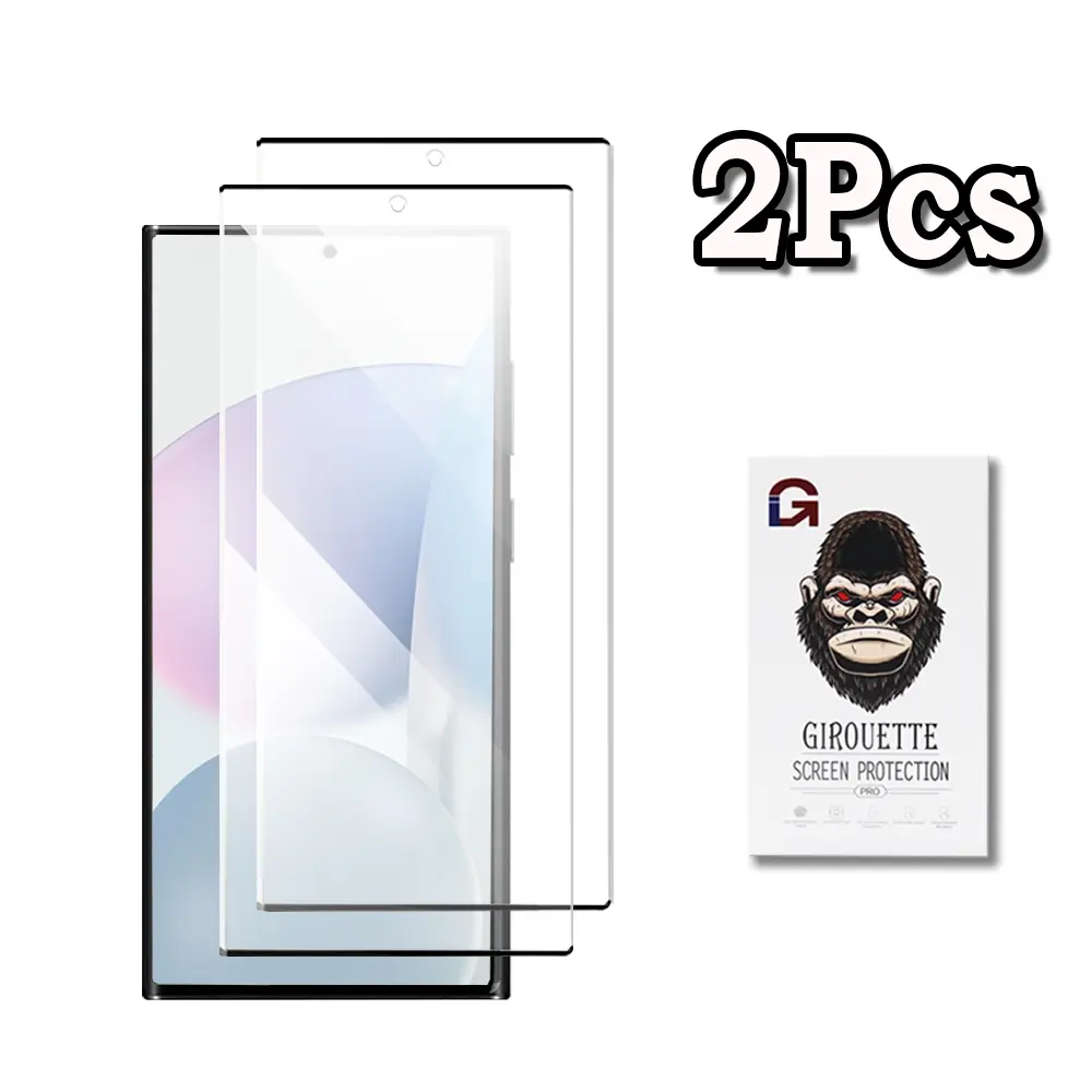 2Pcs HD 9H Tempered Glass Screen Protector Compatible with Samsung Galaxy S22/S22 Plus/S22 Ultra, Heavy Scratch Resistance, 3D Curved Edge Full Coverage Protection