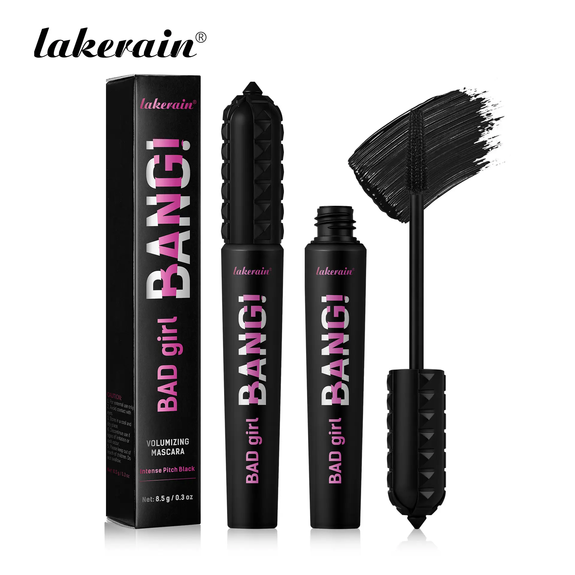 Hot girl exclusive black volume mascara separates lashes into thick curls and holds shape well. Waterproof formula turns short lashes gorgeous, a must-have for charming trendy eye makeup. Curling Mascara