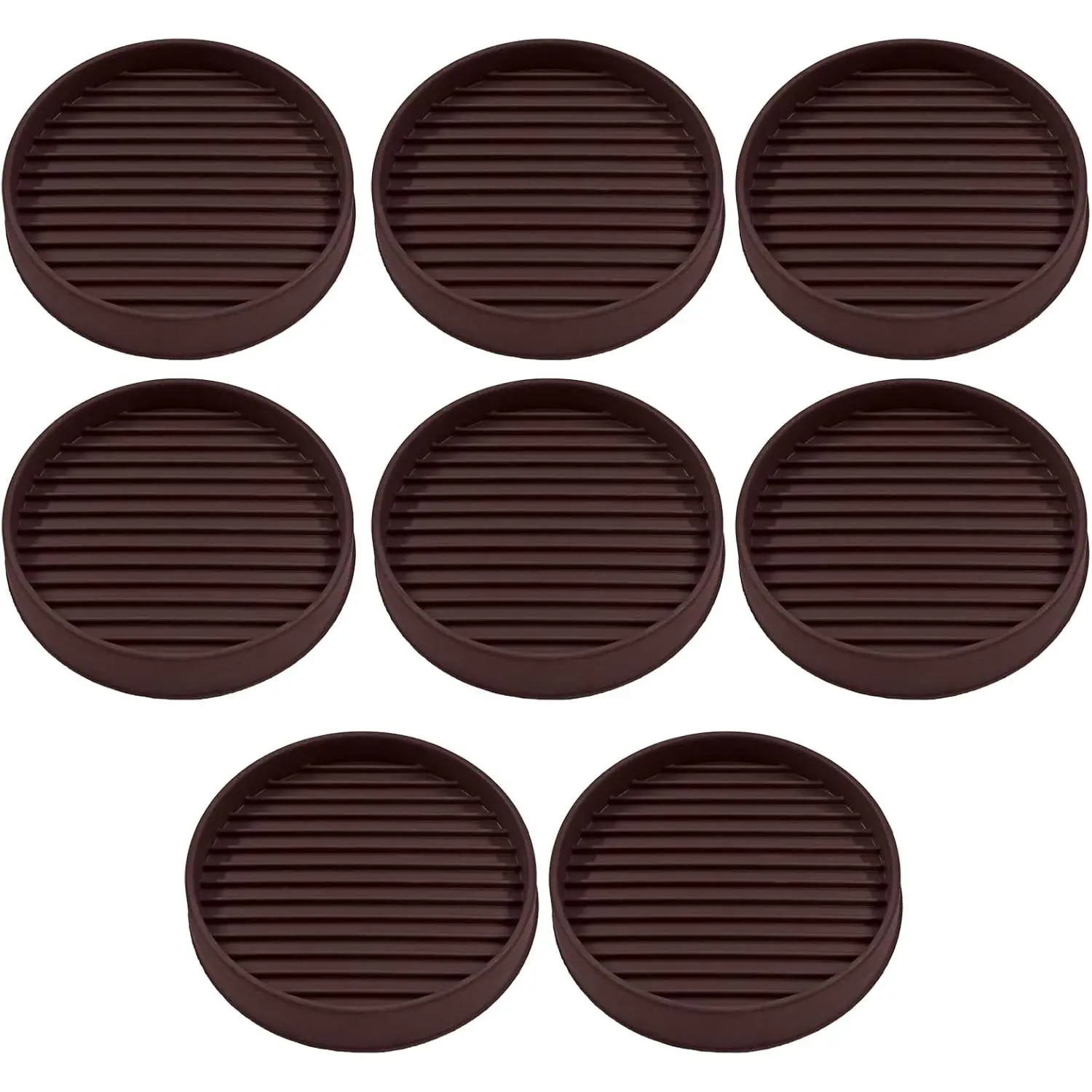 Furniture Hardware Rubber Caster Cups, 8-Count, 2" Diameter Rubber Cups for Furniture Protection, Diameter 2"