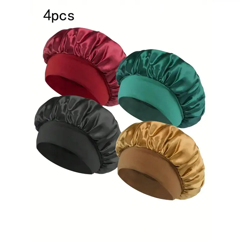 Women's Adjustable Silk Satin Bonnet - Snug Fit, Anti-Frizz, Elegant Protective Style, Smooth Breathable Fabric/Material, Friction-Free Elastic Band Luxury Haircare Accessory for Sleep, Heatless Protection, 1 Size Fits All Hair Types (Solid Colors)
