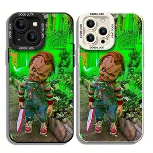 Chucky Doll Themed Phone Case, Knife Design, Suitable for iPhone 16, 15, 14, 13, 12, and 11 Pro Models, Made of Durable TPU Material for Excellent Protection. Perfect Gift for Halloween, Party, and Movie Lovers!