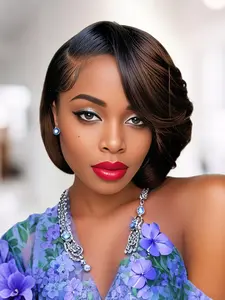 Human Hair 12 Inch Short Bob Wig 13x4 Pre Plucked Bob Wig for Women 180% Density