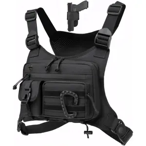 Outdoor Chest Bag For Men and Women, Tactical Vest For Running, Cycling, EDC Chest Pack Rig For Sports and Workouts