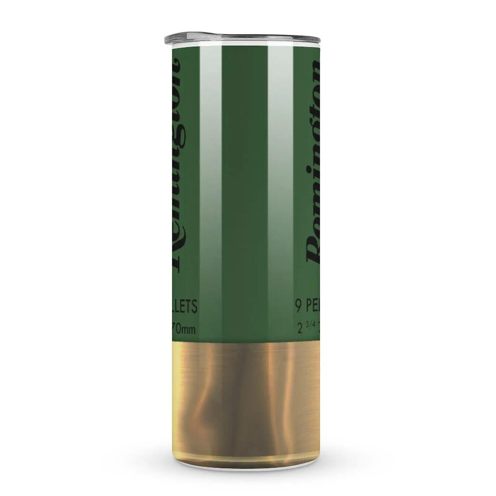 Remington Green Tumbler With Lid And Straw, 20oz Skinny Stainless Steel Water Bottle, Insulated Straight Cup, Summer/Winter Drinkware, Outdoor Travel Accessories | High Quality