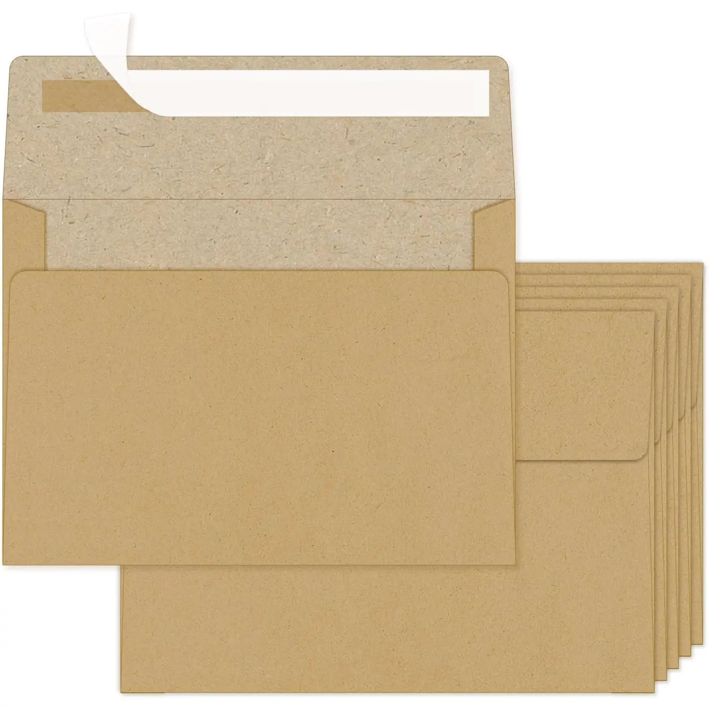A2 Envelopes Brown 100 Pack 4.375x5.75 Invitation Envelopes Self Seal for Wedding Birthday Party  Shower Thank You Notes, Greeting Cards ()