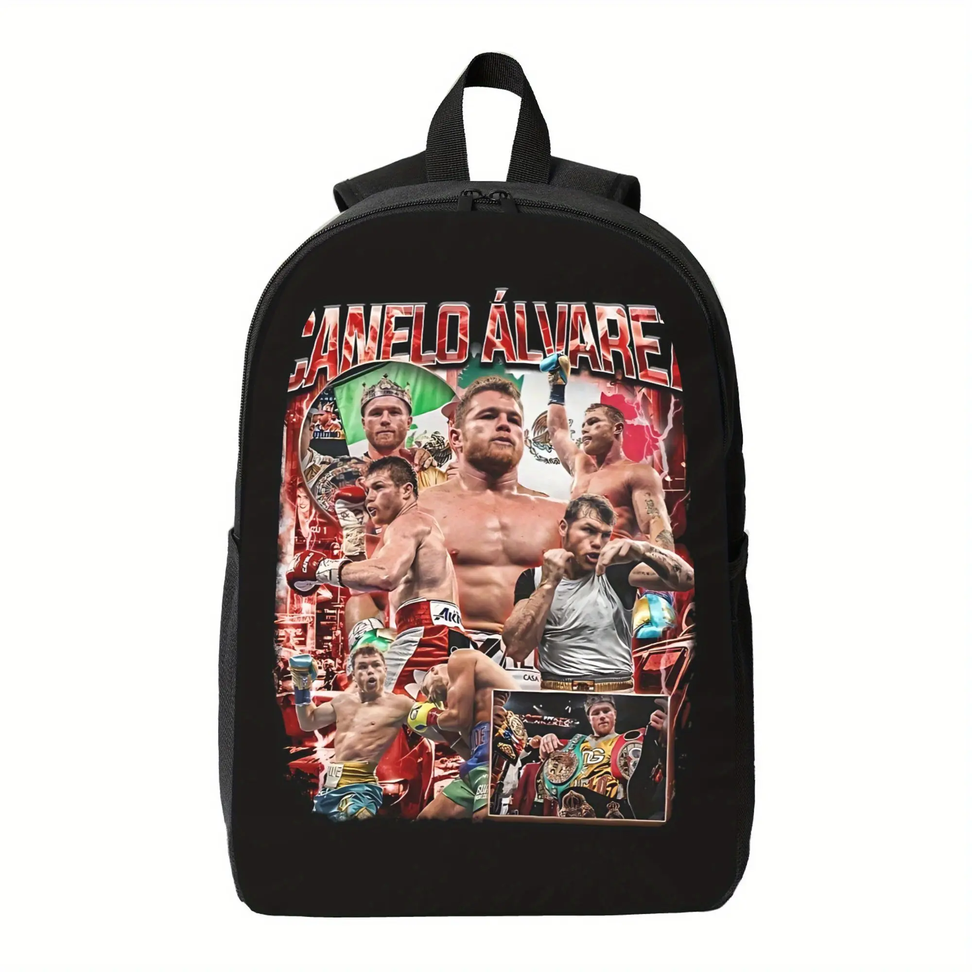 Canelo Alvarez Boxing Backpack - Large capacity, zipper closure, suitable for teenagers, adults - Lightweight, suitable for daily travel and work