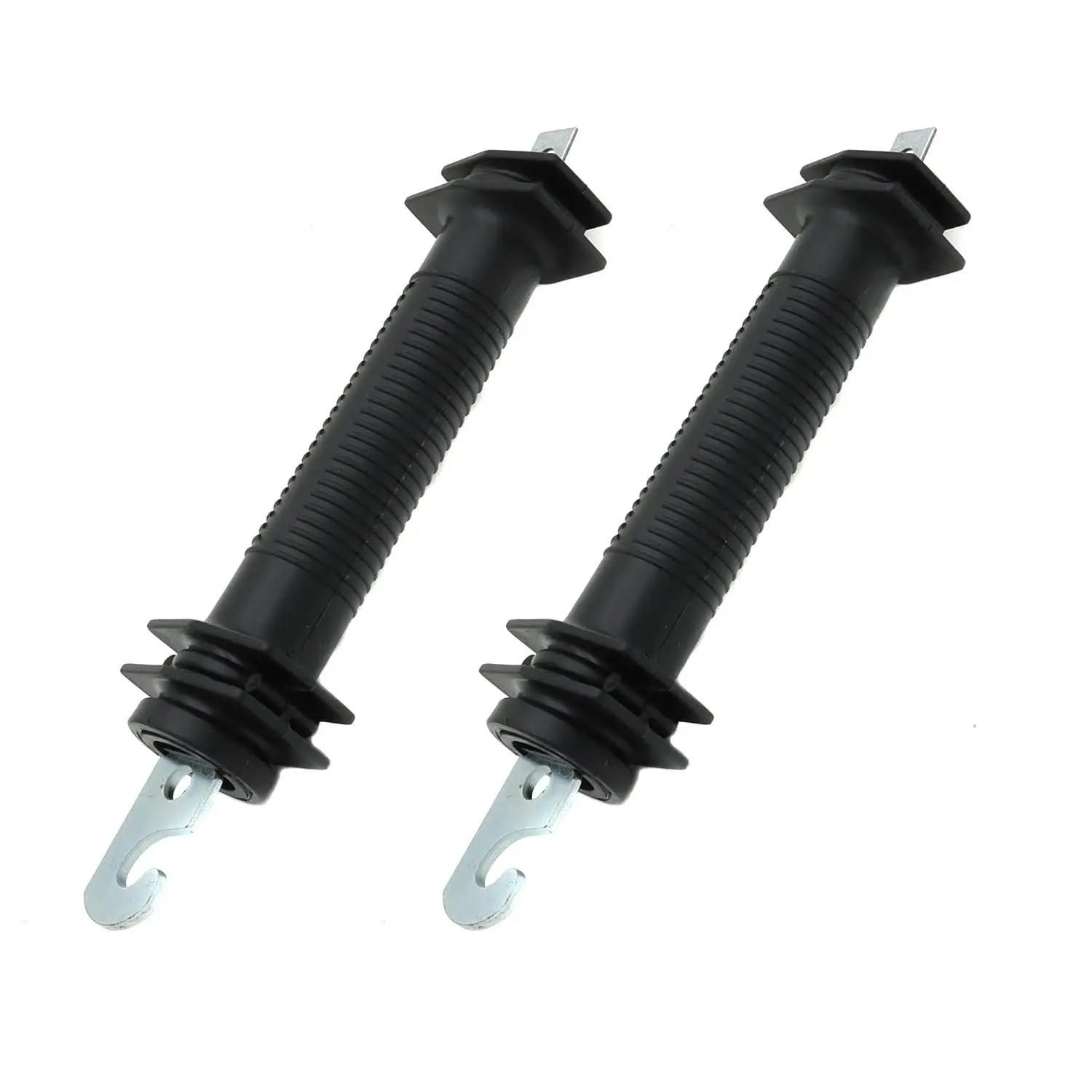 2 Pcs Heavy Duty Plastic Electric Fence Gate Handle Insulators with Spring (Black)