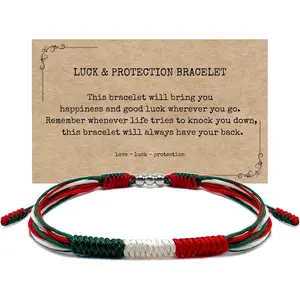 Patriotic Country Code Flag Pride Bracelet, Protection and Lucky Surfer String Bracelet, Tibetan Wrist Wrap Bracelet, Boho Rope Bracelet  Women, Men, String Thread