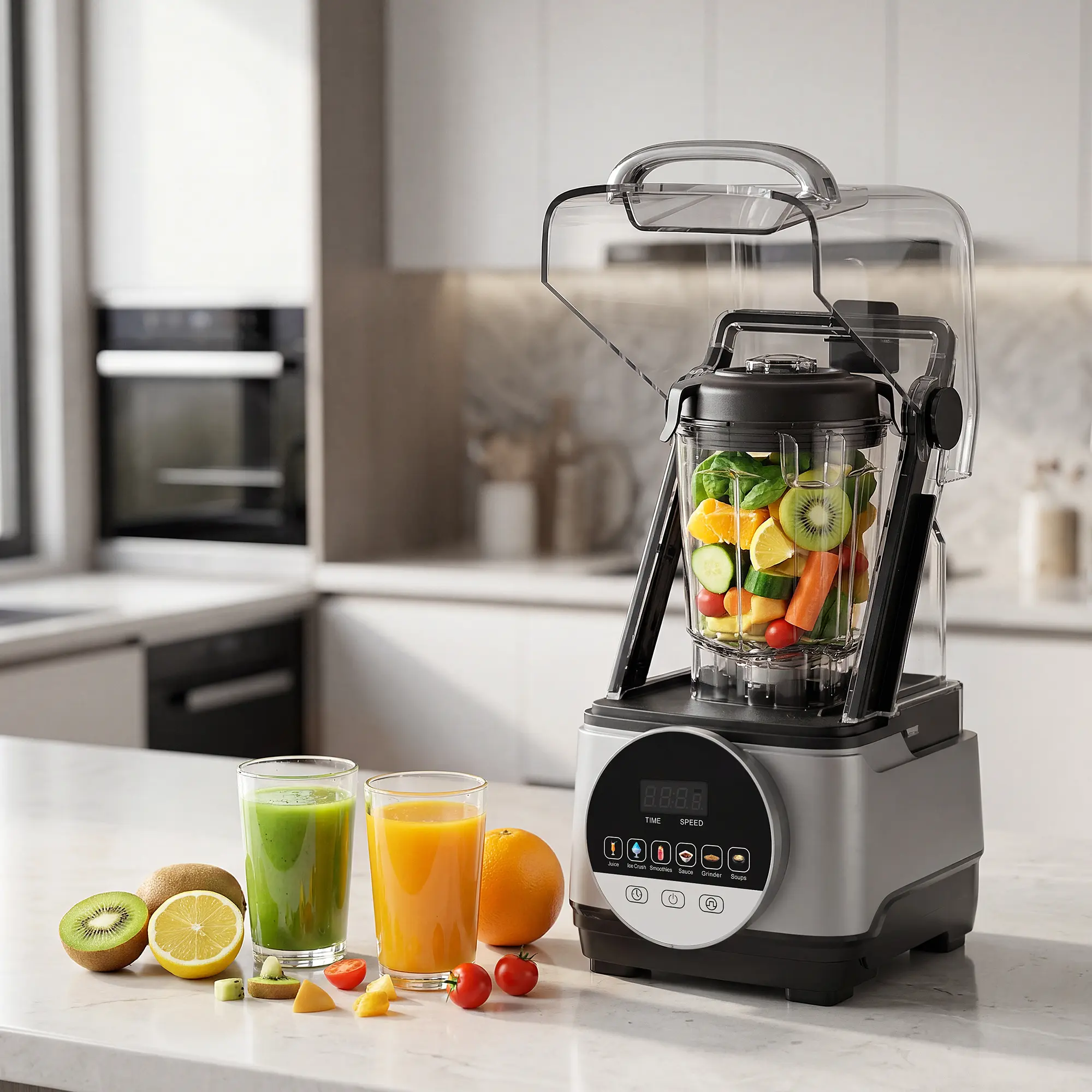Commercial Blender 68oz 28000 RPM – 6 Functions, Ice Crusher, Smoothie Maker for Kitchen, Heavy Duty Countertop Blender with 9 Speed & Stainless Steel Blade