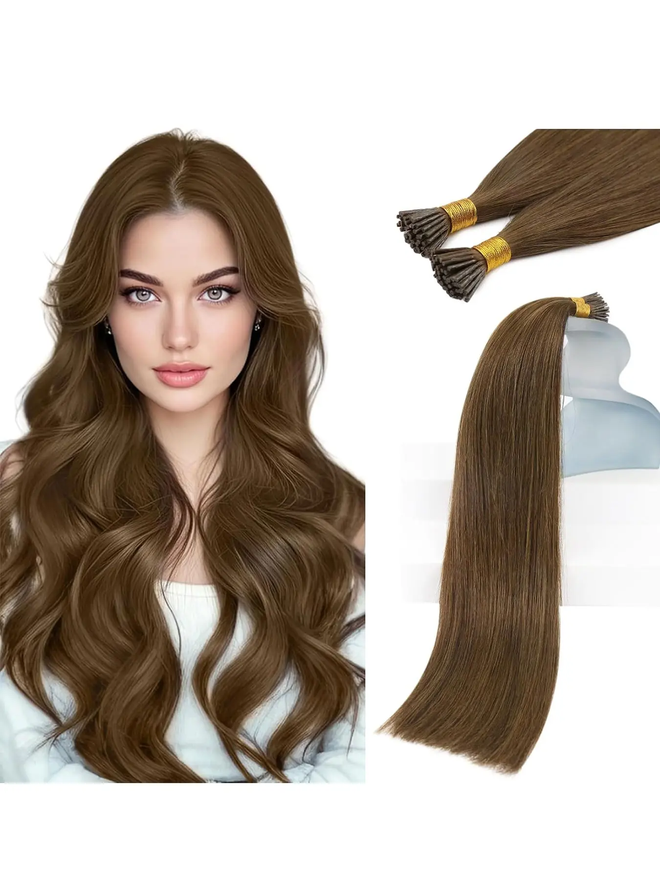 【I tip Extension】Tip Hair Extensions Human Hair Black Invisible Itips | Soft Texture, Easy To Maintain, Adds Length Without Bulk for Women with Thick Hair, for Parties And Weddings, 100g 18inch 20Inch