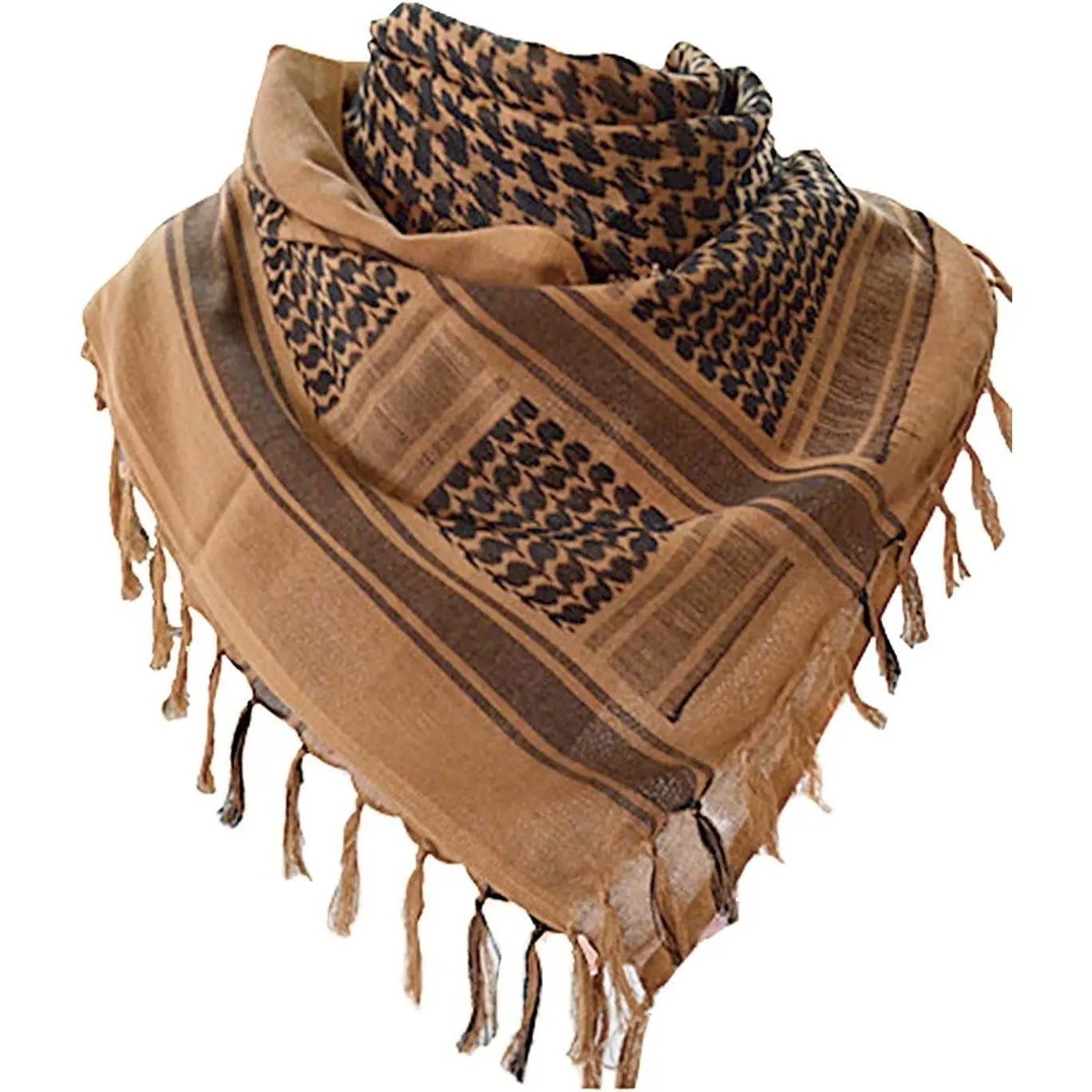 100% Cotton Military Shemagh Tactical Desert Scarf Keffiyeh Head Neck Wrap for Men Women(Gift)