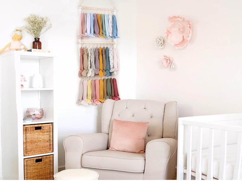 Headband Holder Head Bands Organizer for Girls, Baby Headbands Hair Accessories Organizer Storage Wall Hanging Decor for Nursery Toddler Girls Room