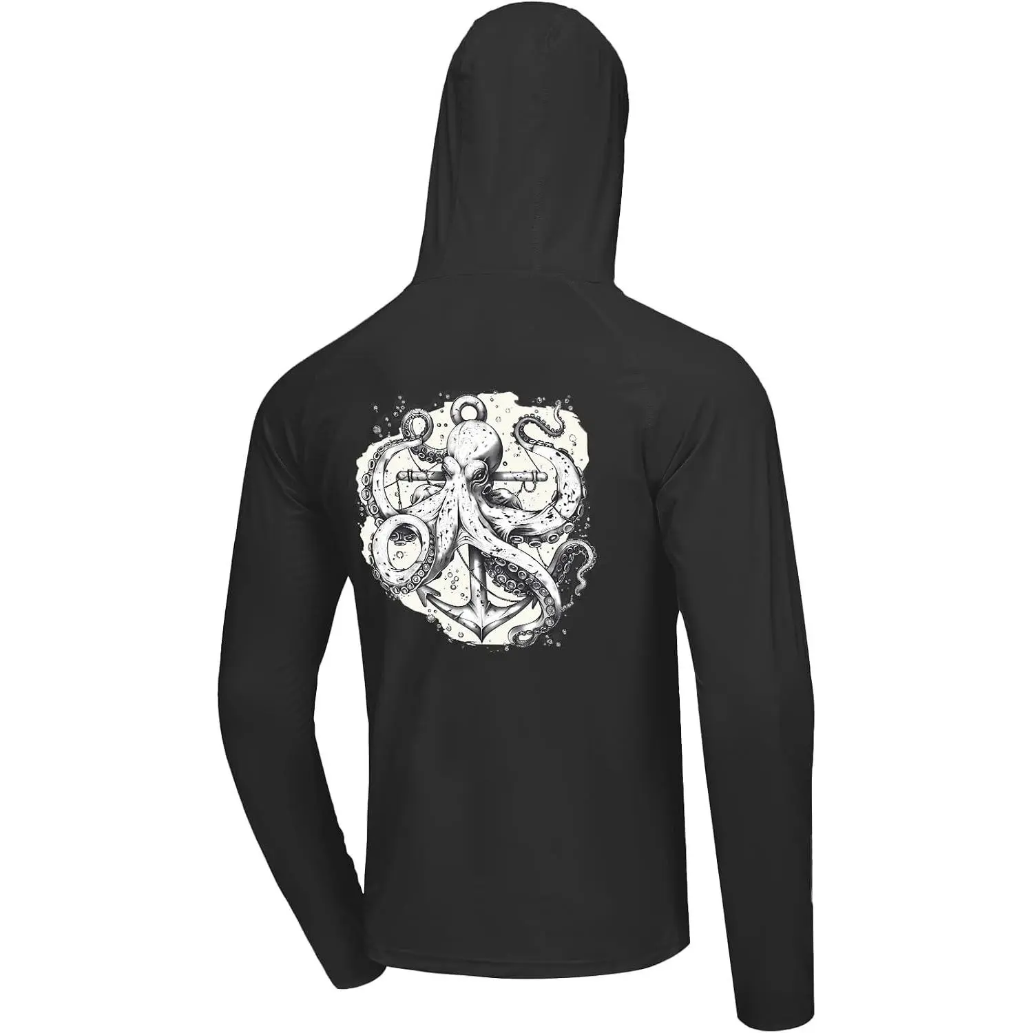 Men's UPF 50+ Sun Protection Fishing Hoodie Long Sleeve Rash Guard Shirt with Hood(Gift)