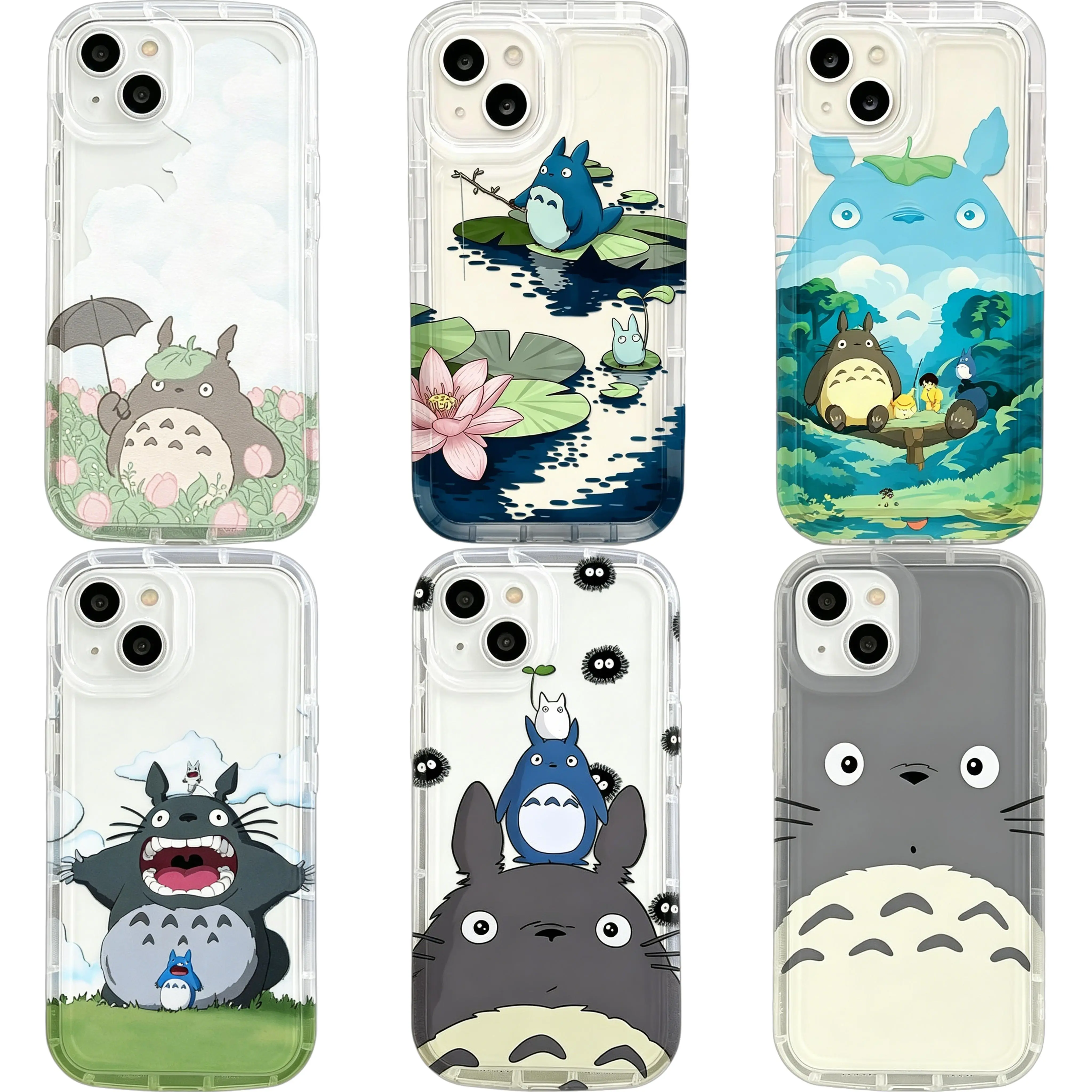 Cartoon Clear Case for-T-T-TotoroS IPhone 17 16 15 14 13 12 11 Pro Max  Plus X XS Max &Galaxy S22 23 24 Airbag Shockproof Cover