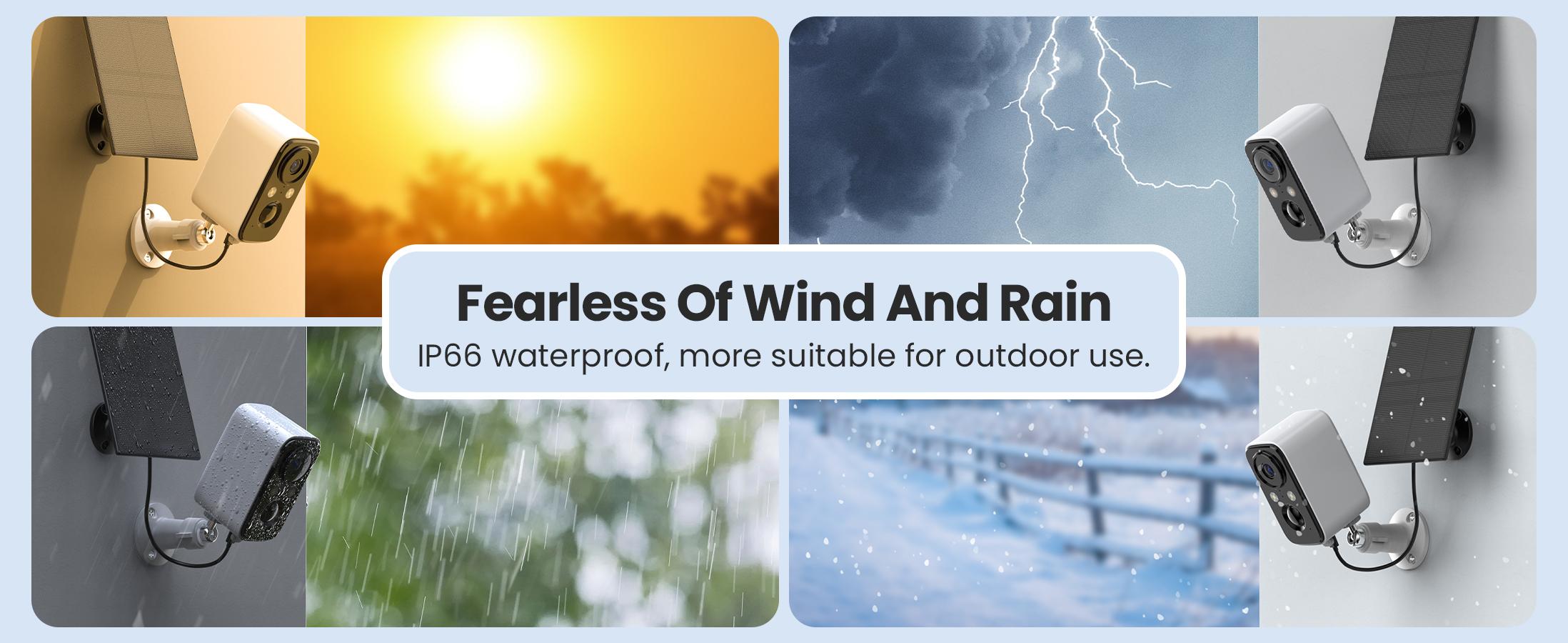 Wireless Solar-Powered Outdoor Security Camera with Battery Backup - WiFi Home Surveillance System with Floodlight, Color Night Vision, Motion Sensor Alarm, and Door Monitoring (Indoor/Outdoor Use)