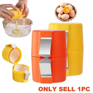 Egg Shell Opener & Separator, New Egg Cracker Tool with Egg-Shaped Tray, Quick Shelling, No Crumbs, Stable Non-Tilt, Handheld Kitchen Gadget, Egg Shelling Device, Egg Cracking Tool