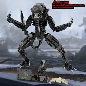 Xenomorph Building Set, Moc Aliens Action Figure Kit, Compatible with Lego, Horror Sci-Fi Collectible Model, Detailed Base, Ages 6+, Creative Building Blocks, Assembly Building Blocks