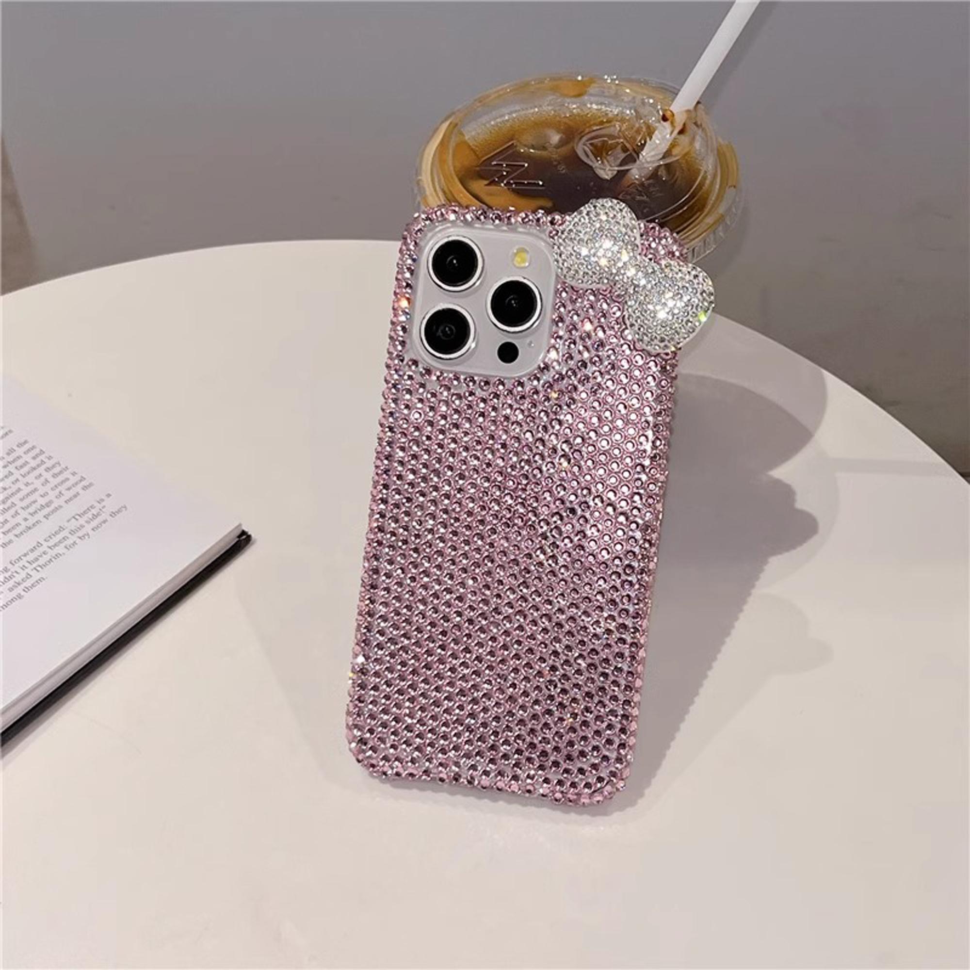 Bow Decor Phone Case, Smartphone, 1 Count Rhinestone Decor Phone Protective Cover, Phone Accessories Compatible with iPhone, Casing, Aesthetic