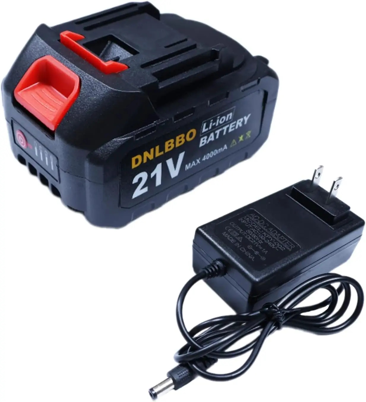 Mini Battery, 21v Lithium Battery - 4.0 Ah Battery with Electric Display, Include Charger Adapter, Suitable for Powe