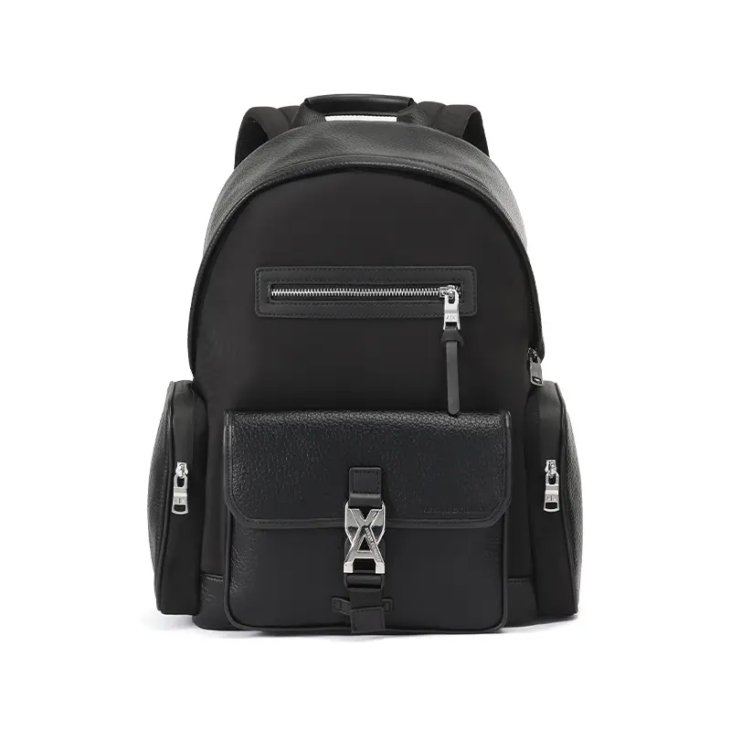 Armani Exchange AE Logo-Print Polyester Backpack for Men, Black