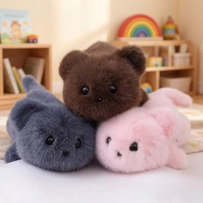 Realistic Cat Stuffed Animal, Soft Throw Pillow with Plush Texture, Decorative Desk Accessory and Sleep Companion for Kids