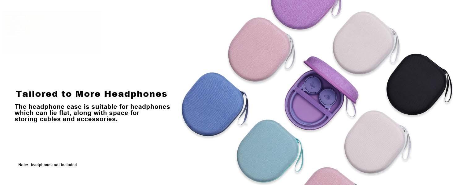 F-HPS25  Headphone Case Compatible with JBL Tune 520BT/ 720BT/ 770NC/ 670NC, Soundcore by Anker Q20i/Q30, Sony WH-CH720N/WH-CH520, BERIBES, KVIDIO, TOZO HT2 Headphones, Travel Hard Purple Case