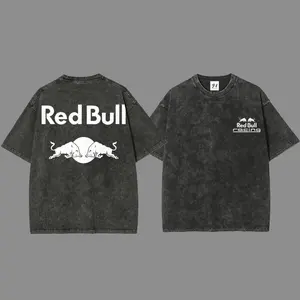 Women's Casual Round Neck Short-Sleeve Soft Cotton Vintage Black and White Starboy Bull Racing Unisex Double-Sided T-Shirt - Ideal Gift for Racing Enthusiasts, Daily Wear Clothes