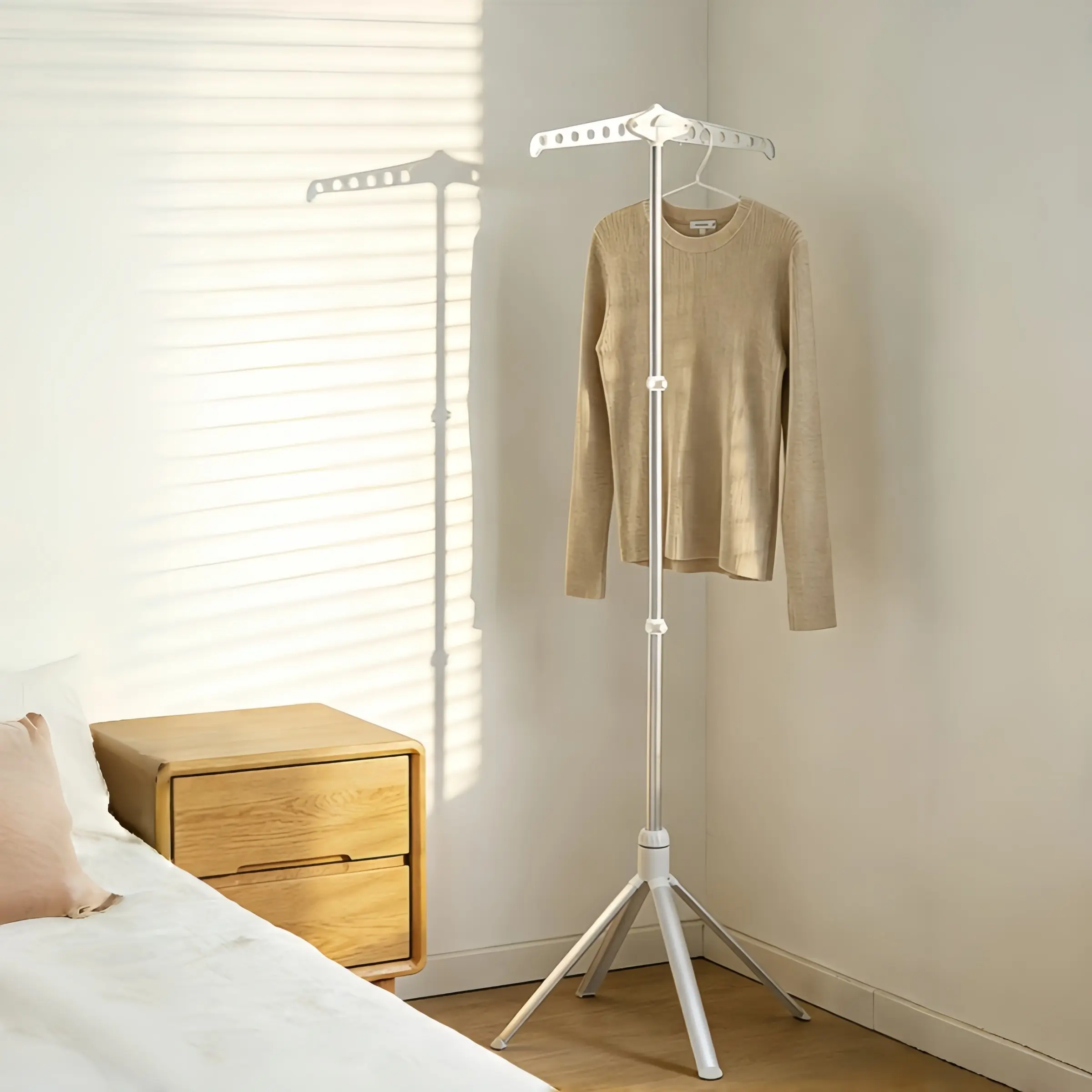 Foldable Clothes Drying Rack, Floor-Standing Ironing Stand, Portable Laundry Support Frame, Home & Dorm Use, Easy Storage, Laundry Hanging Rack