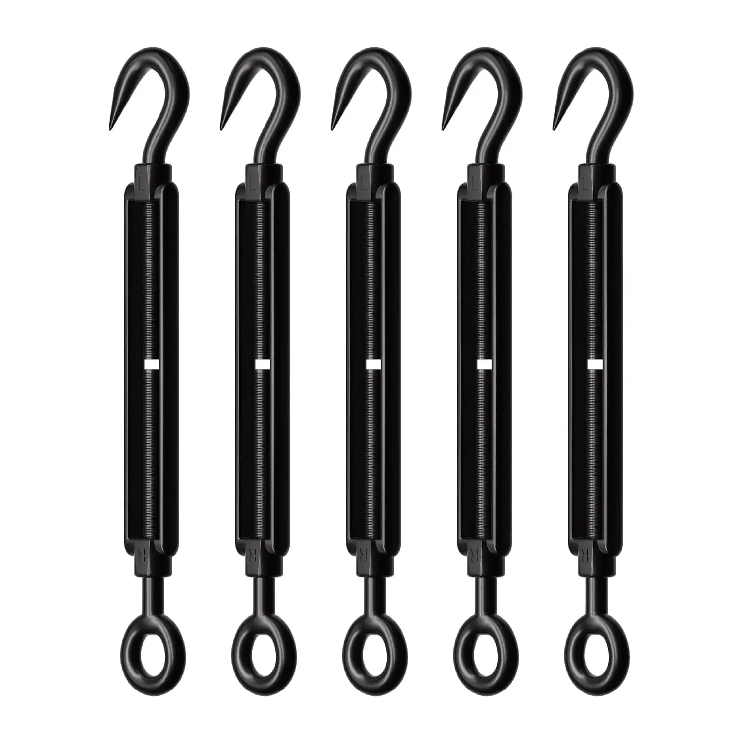 5 count M5 Hook & Eye Turnbuckle 304 Stainless Steel Turnbuckle Wire Rope Tension Heavy Duty Turnbuckles for  Railing Wire Rope Hardware Kit (M5 Hook & Eye)