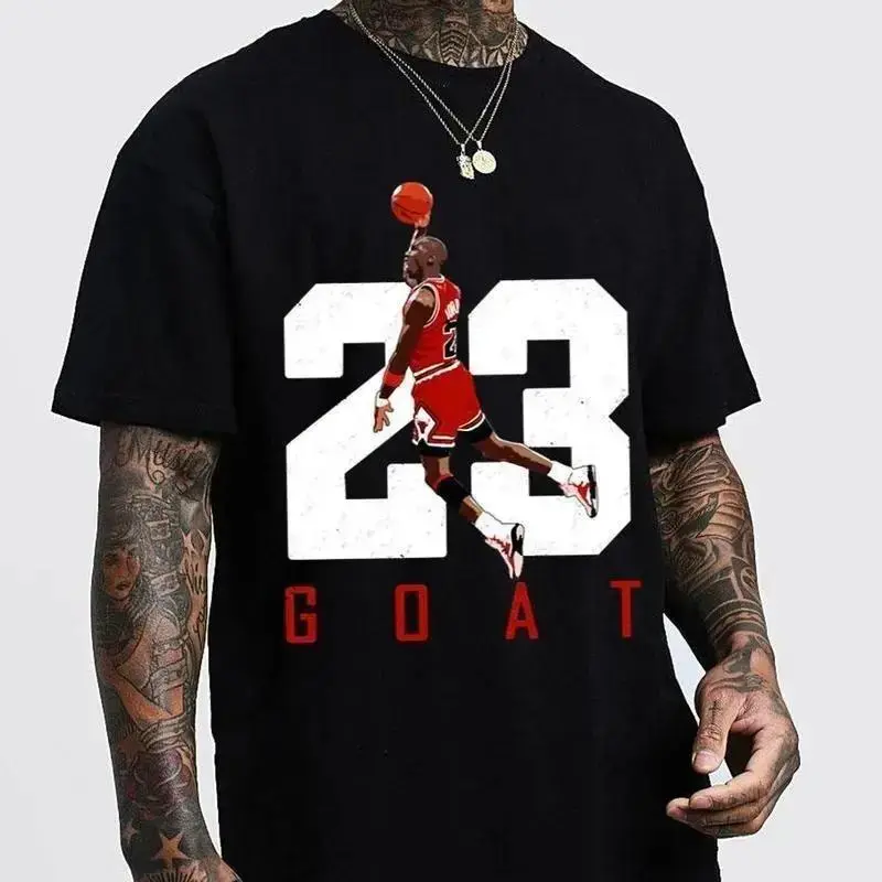 Number 23 Jumpman Tribute T-Shirt – Clean Retro Basketball Tee with Iconic Dunk Pose and Bold Typography for Hoopers & Fans graphic tees men funny shirts,t-shirt good graphic tees Cotton Menswear
