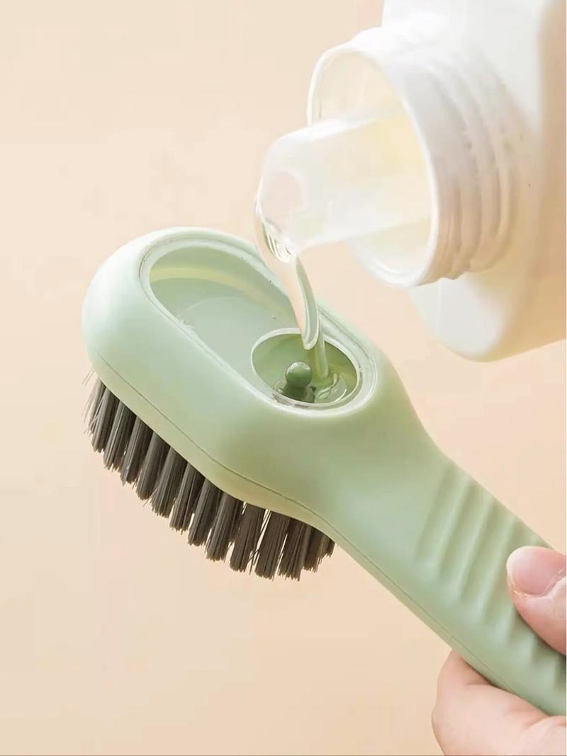 Shoe Brush with Liquid Holder, Press Type Multifunctional Shoe Brush Cleaning Tool for Home Use, Convenient Household Shoe Washing Tool