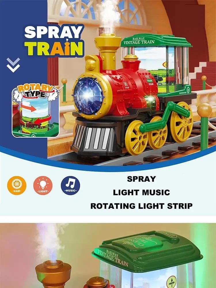 Train Toy for Toddlers 3-5, Trucks Locomotive Electric Steam Engine with Smoke, Light & Sound, Toddler Toy Trucks for Boys Gift
