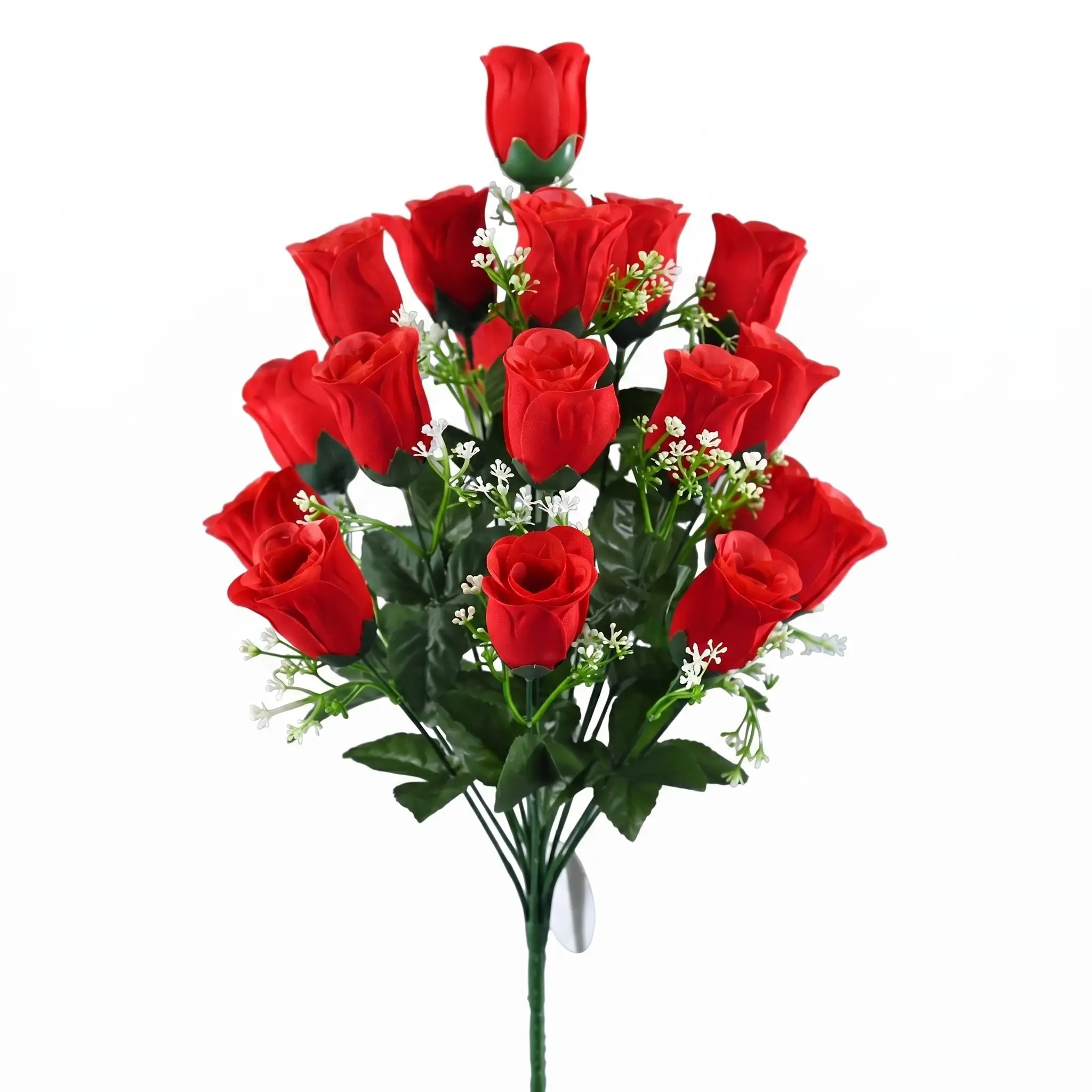 24 Pcs Weatherproof Artificial Memorial Roses, Outdoor Grave & Cemetery Flowers, Durable Plastic Remembrance Decor, Sympathy Gift for Anniversaries & Thanksgiving