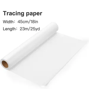18" X 25yd Tracing Paper Roll, Semi-Transparent Sewing Pattern Paper, Ideal for Ink/pencil/markers, Perfect for Sewing, Dressmaking, Sketch & Drafting