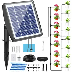 Automatic Drip Irrigation Kit for 10/20 Potted Plants Solar Powered Auto Easy Watering System, 6/12 Timing Modes for Plants, Green HouseH2PeakSportPro