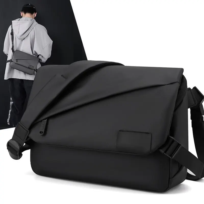 Men's Minimalist Water-Resistant Messenger Bag, Stylish Convertible Crossbody Business Briefcase for Commute, Office, Trips & Daily Use,Durable Fabric, Adjustable Strap, Secure Zipper Closure, Versatile Everyday Bag