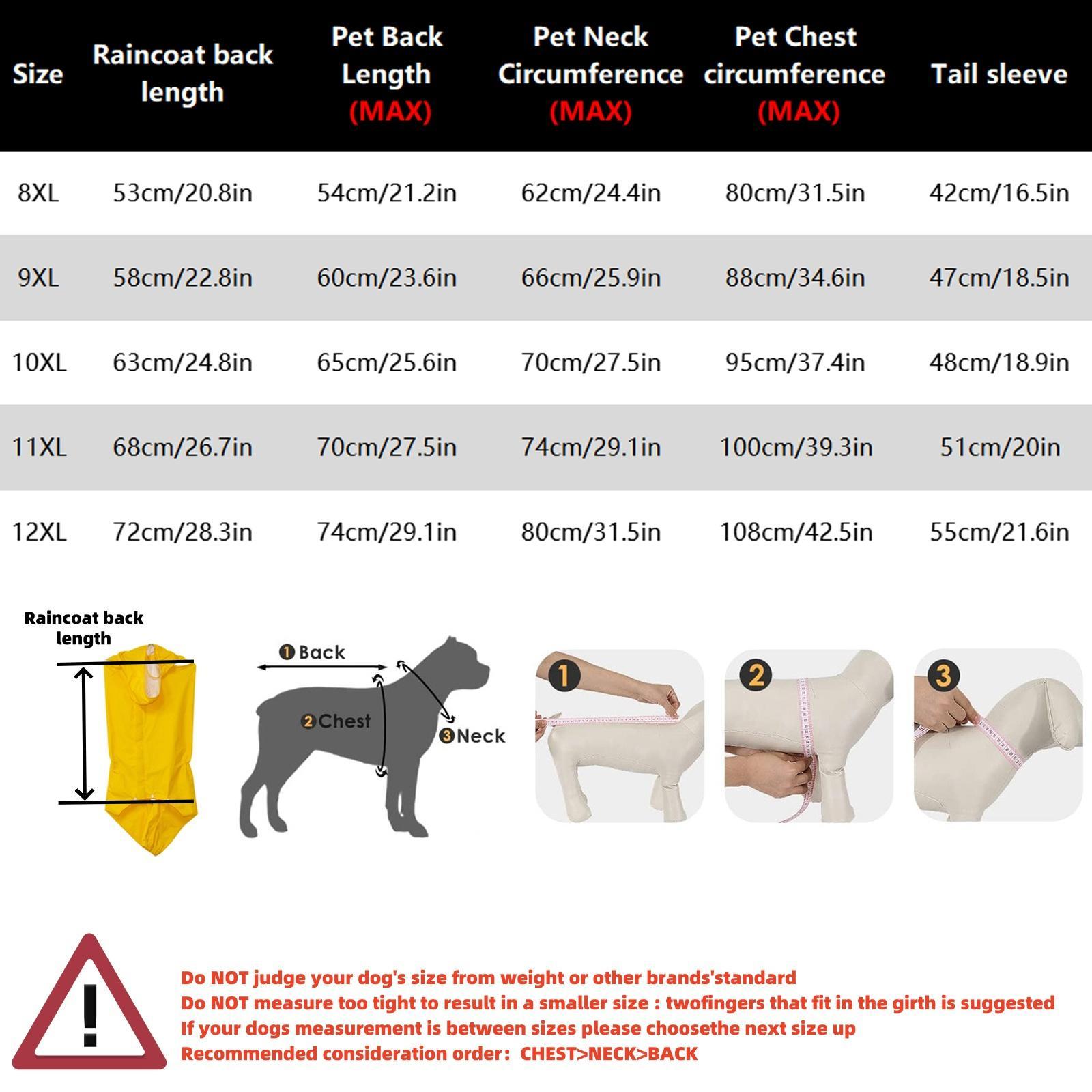 Adjustable Reflective Dog Raincoat, 1 Count Waterproof Dog Raincoat with Detachable Tail Cover, Lightweight Pet Raincoat for Small Medium Large Dogs