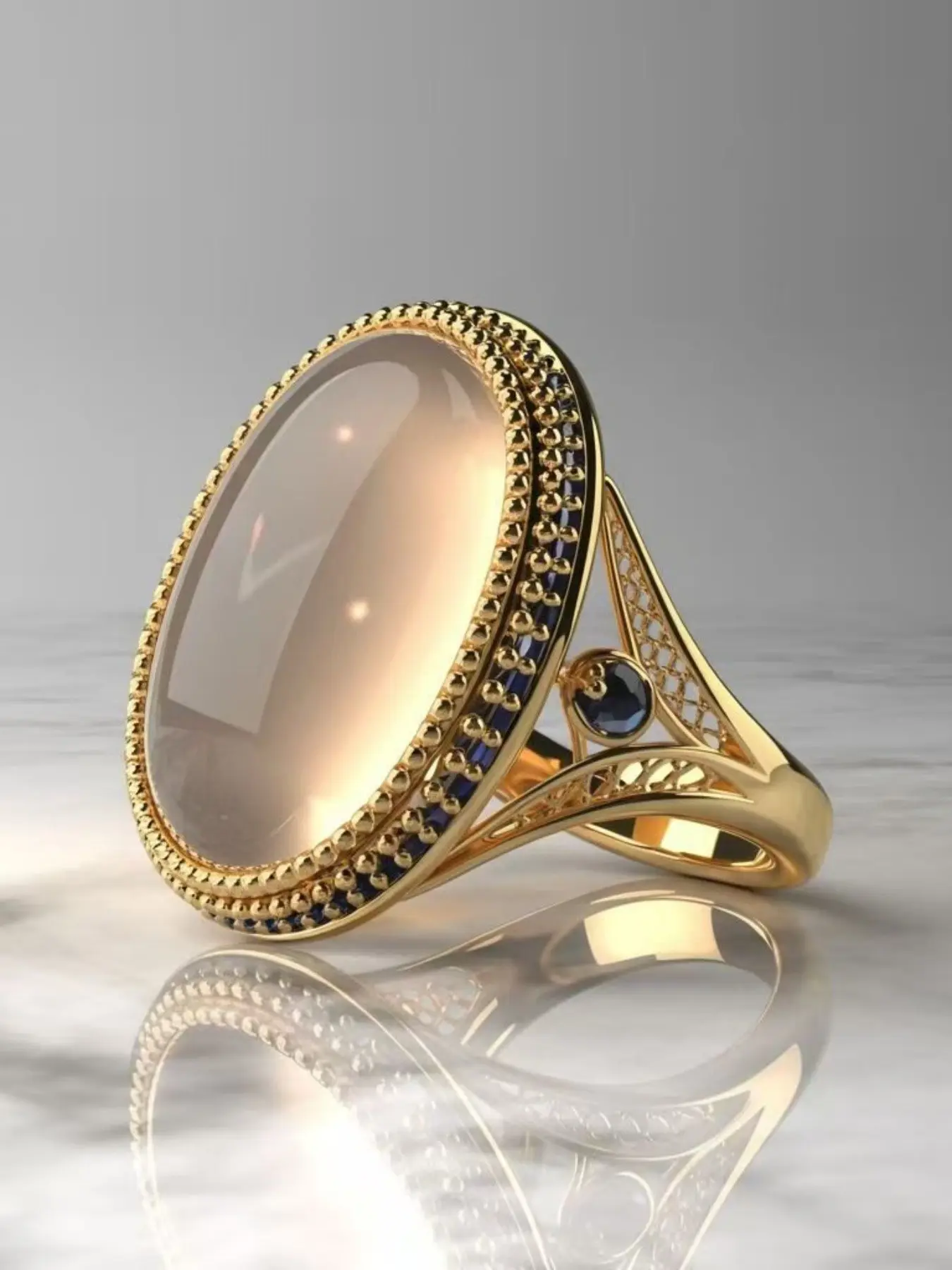 Elegant Moonstone Ring for Women, Fashionable Bridal Engagement Party Jewelry Gift, Stylish and Delicate Design, Perfect for Special Occasions, Beautiful Rings