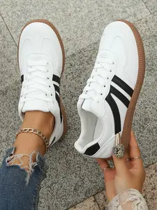 Men's and Women's Everyday Sports Shoes, Casual Style, Color-blocked Flat-soled Fashion Shoes, Casual Trainer Shoes
