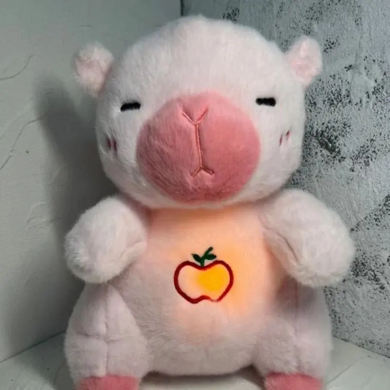 Animal Shaped Stuffed Toys - Breathing Capybara, Otter, Bear Plush Dolls, Unisex Kids' Soothing Music & Sound-Light Baby Sleeping Companion, Birthday Gift