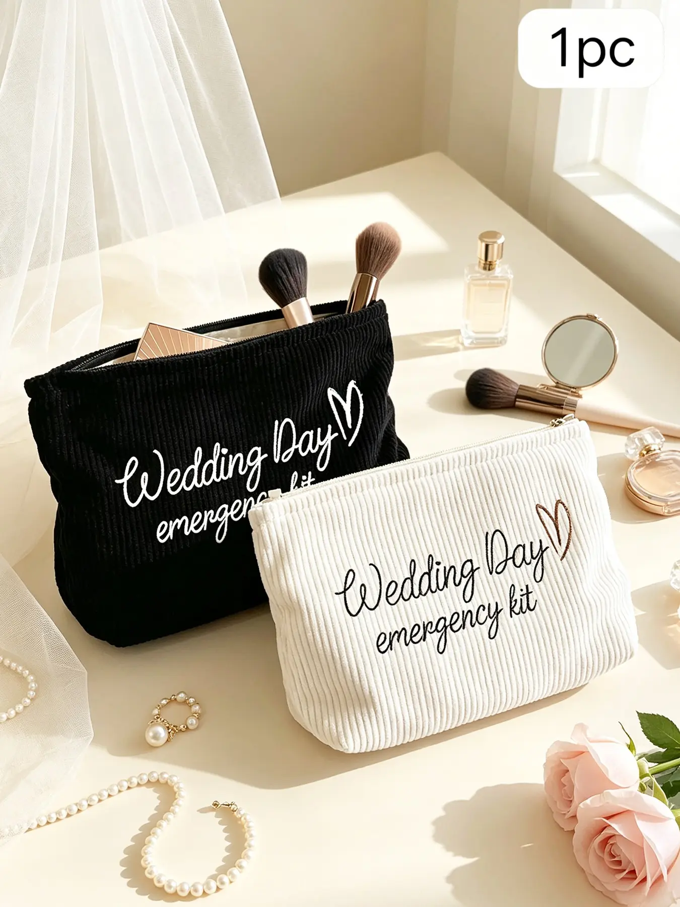 Newlywed Makeup Bag Travel Kit, Perfect Wedding Party Gift for Bride, Bridesmaid, Best Friend, Essential Beach Travel Item