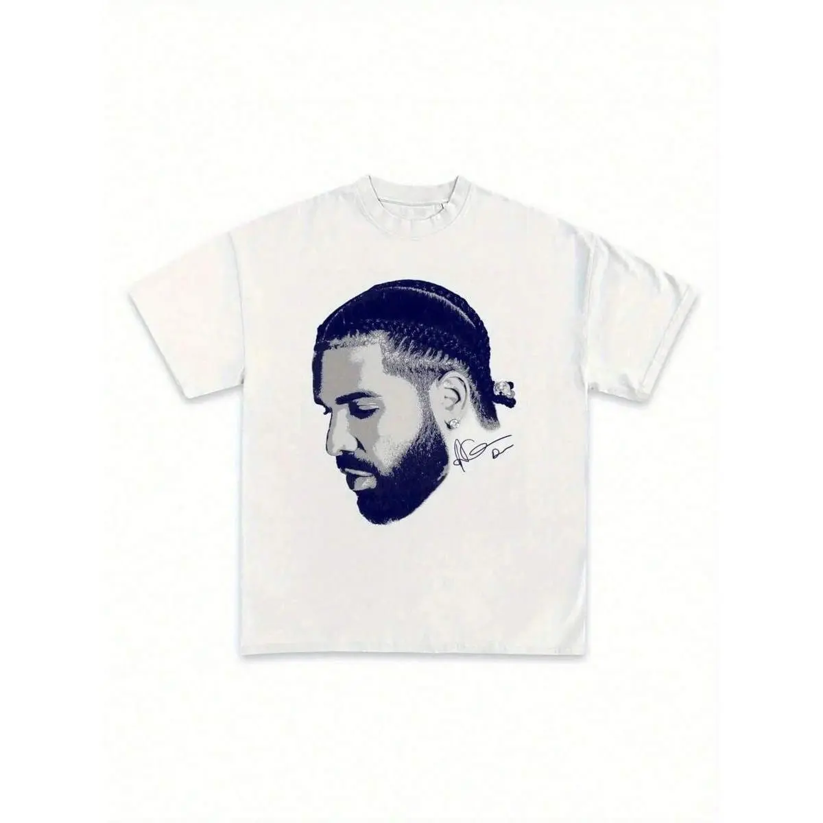 Unisex Drake Rapper Graphic White Cotton T-Shirt - Crew Neck Shortsleeve Tops, Loose Fit Breathable Casual Workwear, All-Season Comfort Streetwear Fashion, Soft Urban Style Men's/Women's Tee, Joggers, Fabric, Festival, Menswear, Graphic Clothing, Mens Clo