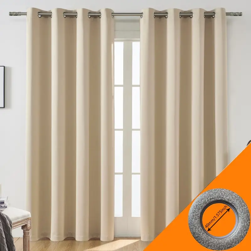 2-Pack Blackout Curtains for Winter Insulation, Circular Drapes for Heat Retention and Light Reduction, Casual Style Window Treatments