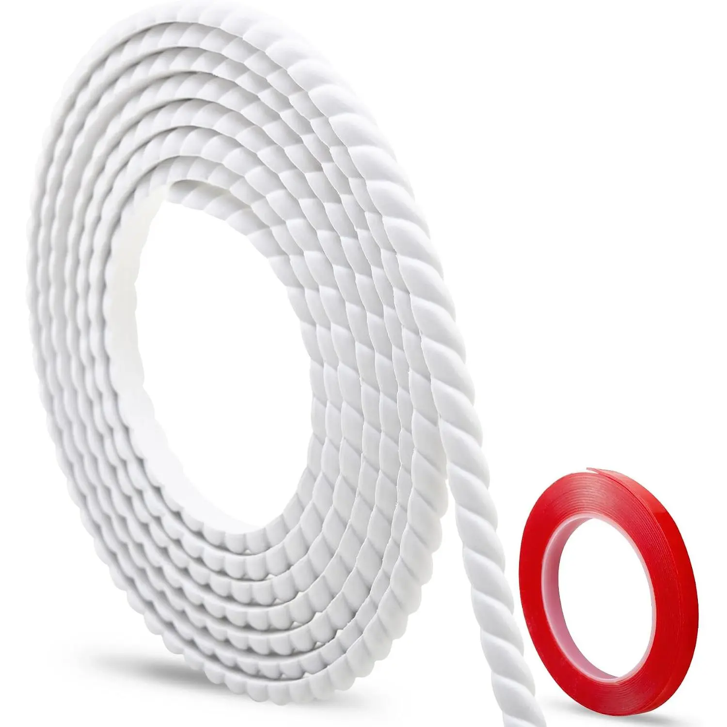 118" x 0.39" Peel and Stick Unfinished Molding Trim with Twisted Rope Moulding, Flexible Decorative Strip, Paintable DIY for Mirror Frame, Wall, Cabinet, Door