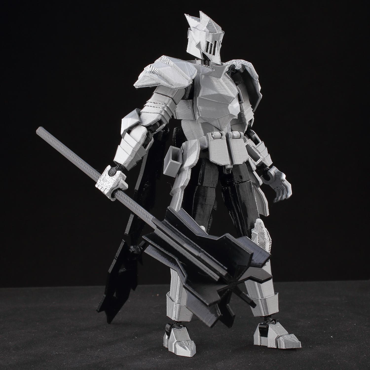 ​9L3D Lucky13 Silver Knight Robot Action Figure Dummy13 with Giant Sword T13 Multi-Jointed 3D Printed Collectible Toy Titan13​ popular