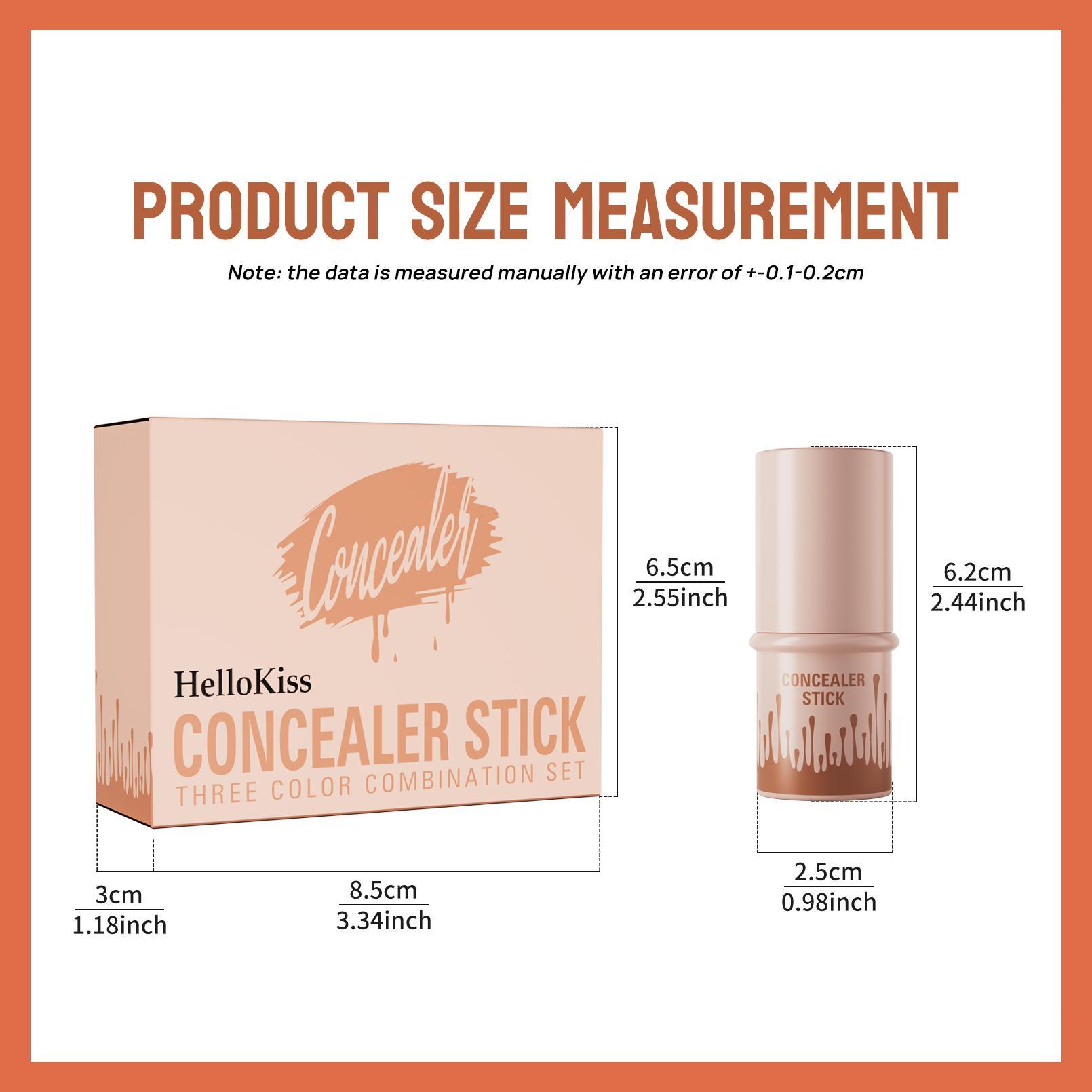 Long-Lasting Concealer Stick, 3 Counts/set Highlighter Balm, Blush & Contouring Stick, Facial Makeup Tools for Women & Girls, Bronzer Makeup